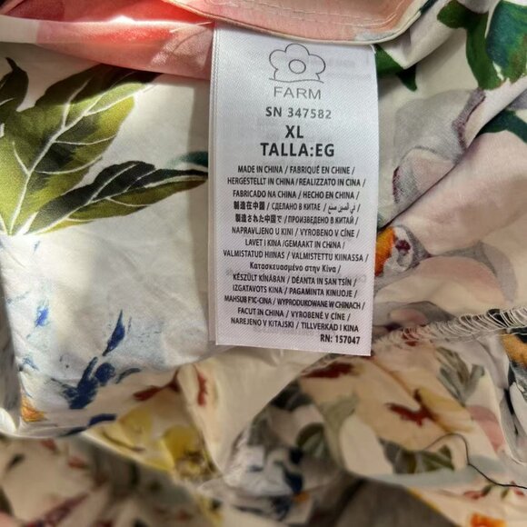 NWOT FARM Rio Floral Ruffles Greek Garden Off-White Mini Dress Size XL - Picture 6 of 14